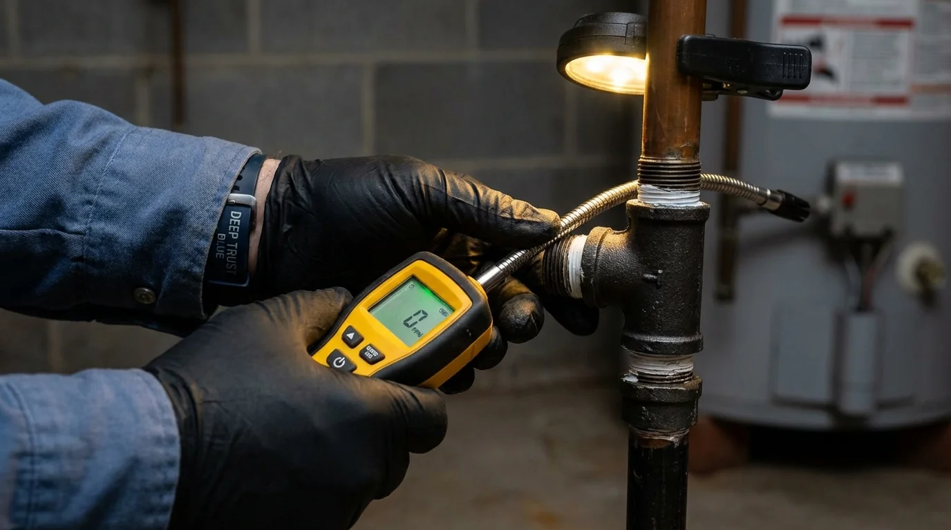 Gas leak detection with electronic sniffer by Johns Plumbing LLC in Fall Branch